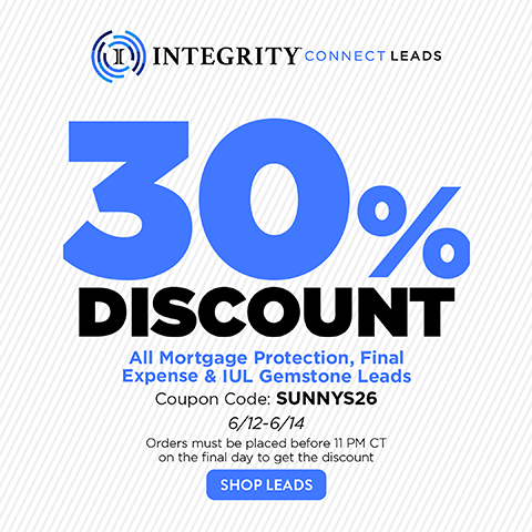 IntegrityCONNECT All Mortgage Protection, Final Expense and IUL Gemstone Leads Promo!